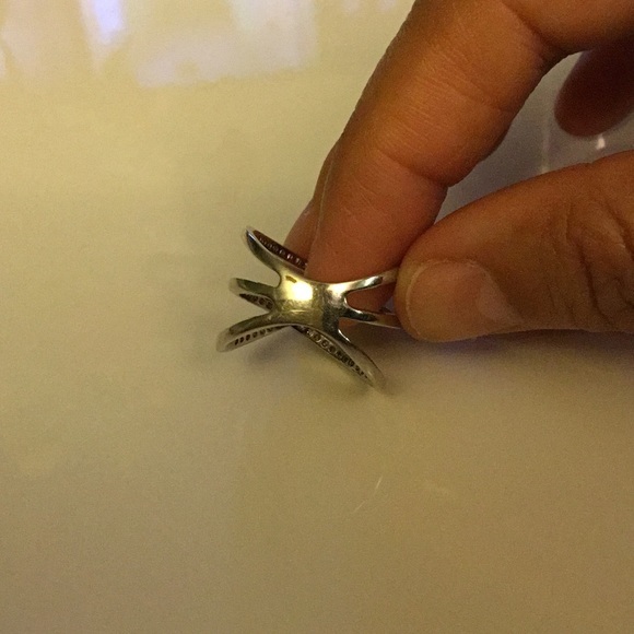 Sterling Forever Sterling Silver CZ Criss X Ring - Picture 6 of 8